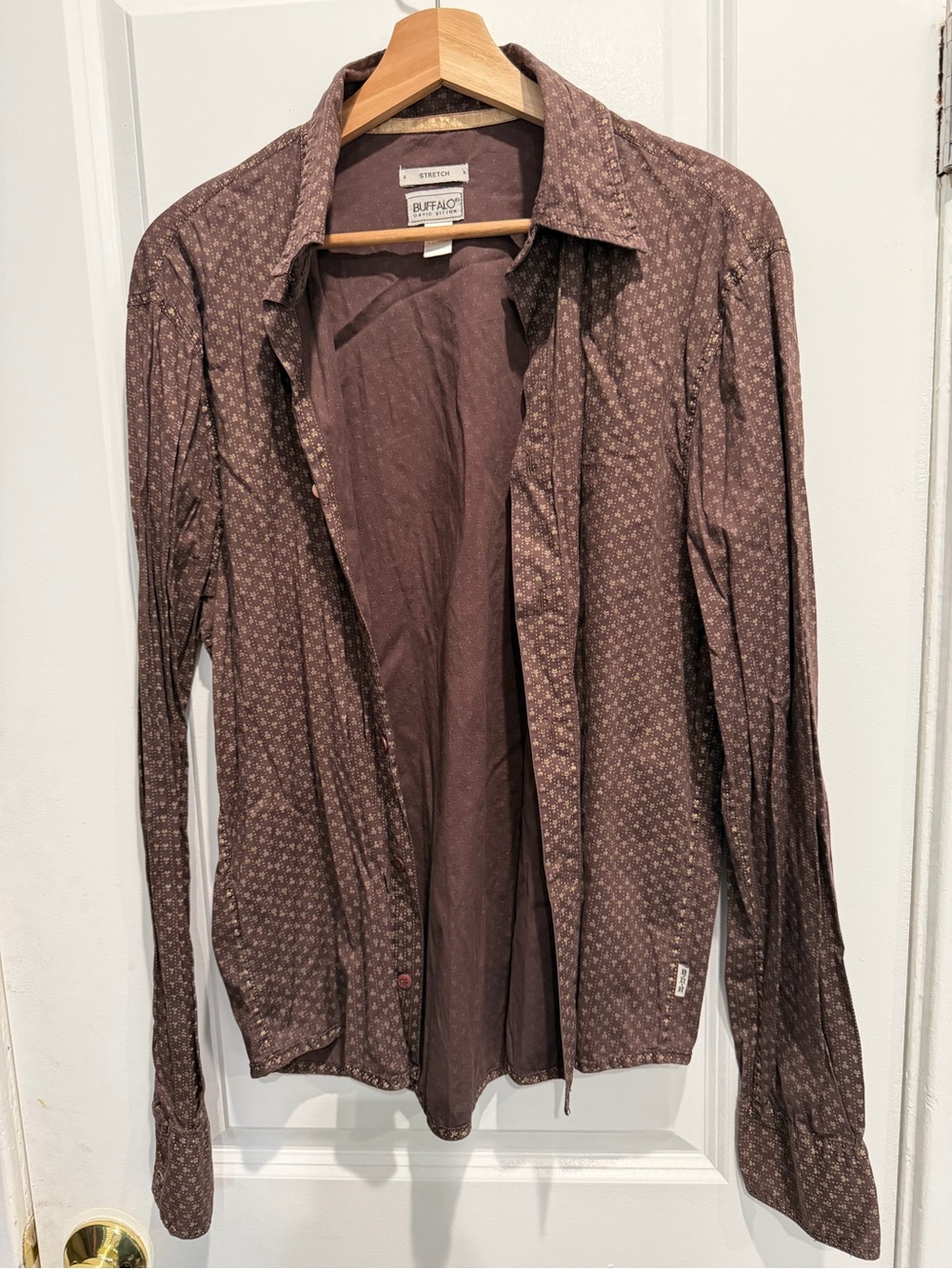 Buffalo David Bitton Brown Patterned Long-Sleeve Button-Down Shirt